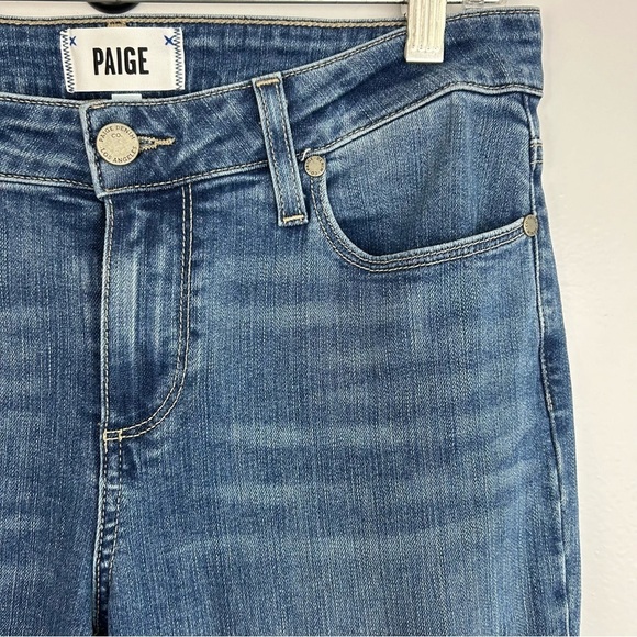 PAIGE Skyline Boot Cut Cropped Blue Denim Jeans Size 28 - Picture 6 of 9